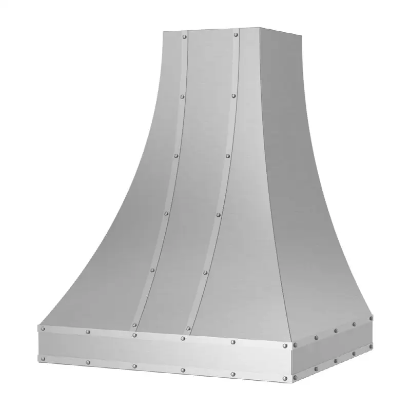 30" Ridgeline Wall Hood With Brushed Stainless Strapping And Rivets
