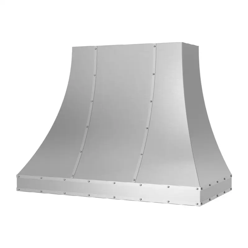 48" Ridgeline Wall Hood With Brushed Stainless Strapping And Rivets