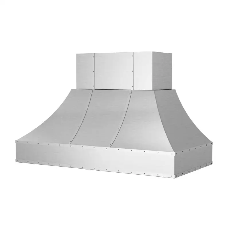 42" Wrangler Wall Hood With Designer Metal Strapping And Rivets.