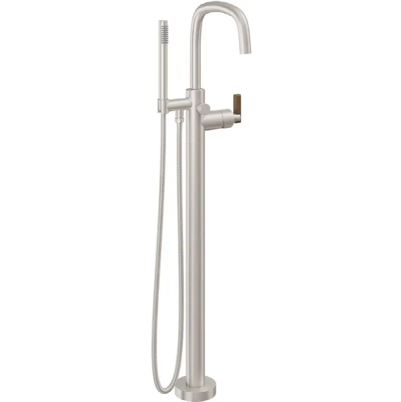 Contemporary Single Hole Floor Mount Tub Filler – Quad Arc Spout