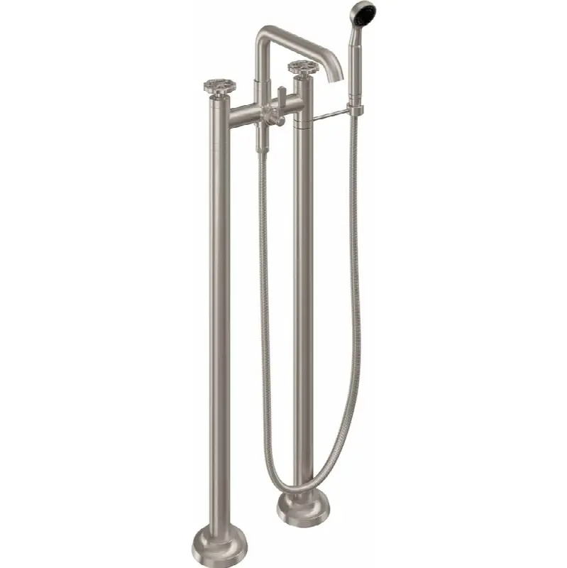 Industrial Floor Mount Tub Filler - Low Quad Spout