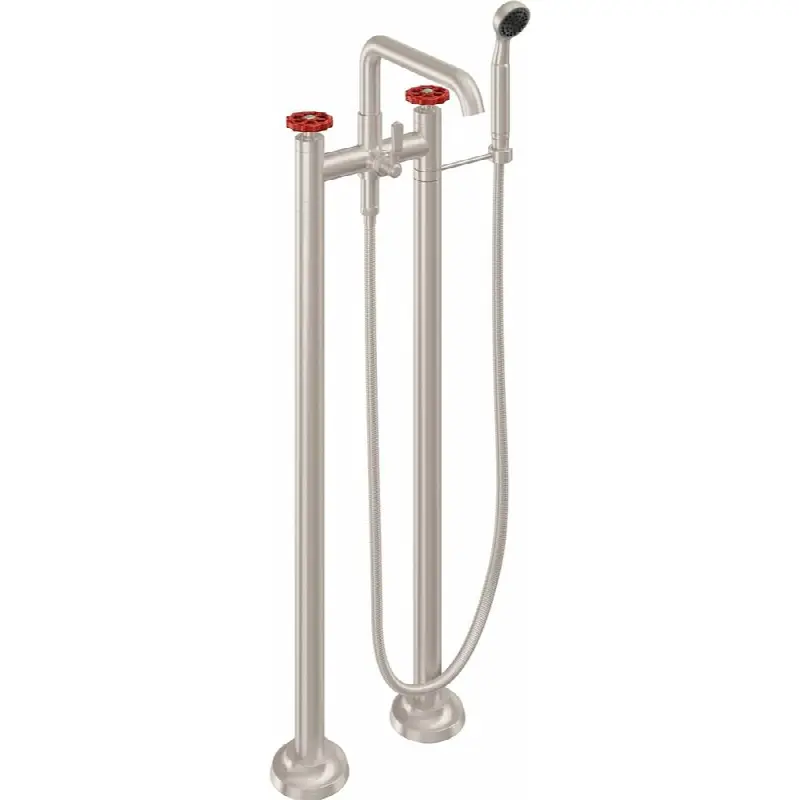 Industrial Floor Mount Tub Filler - Low Quad Spout