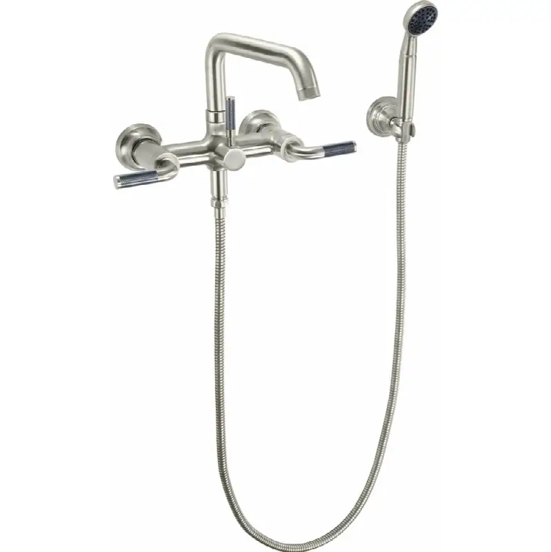 Industrial Wall Mount Tub Filler - Low Quad Spout