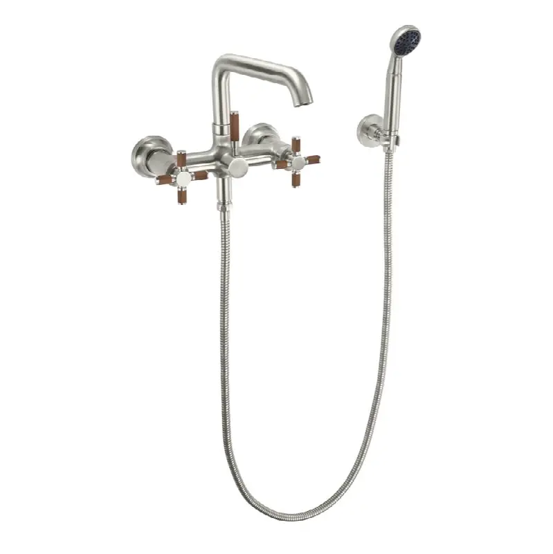 Industrial Wall Mount Tub Filler - Low Quad Spout