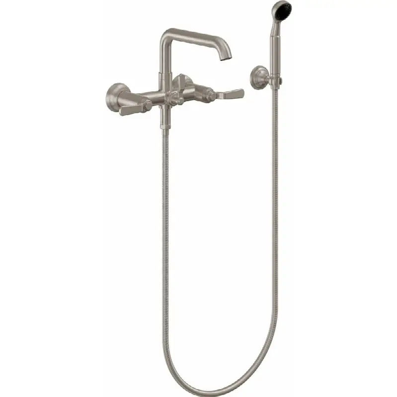Industrial Wall Mount Tub Filler - Low Quad Spout