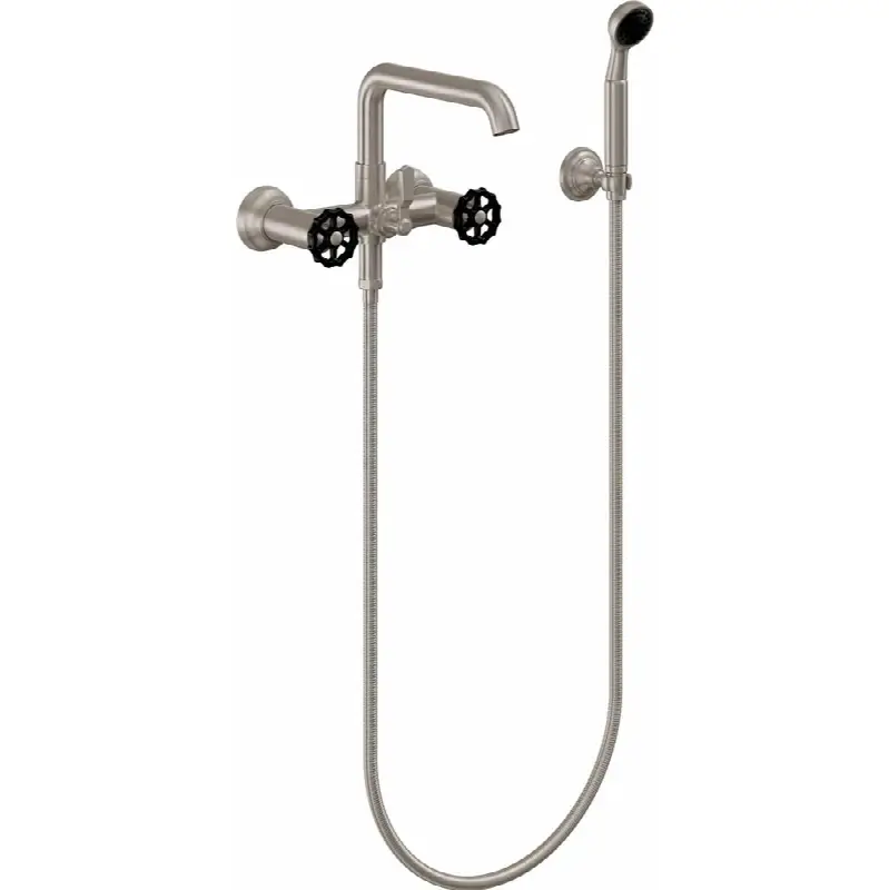 Industrial Wall Mount Tub Filler - Low Quad Spout