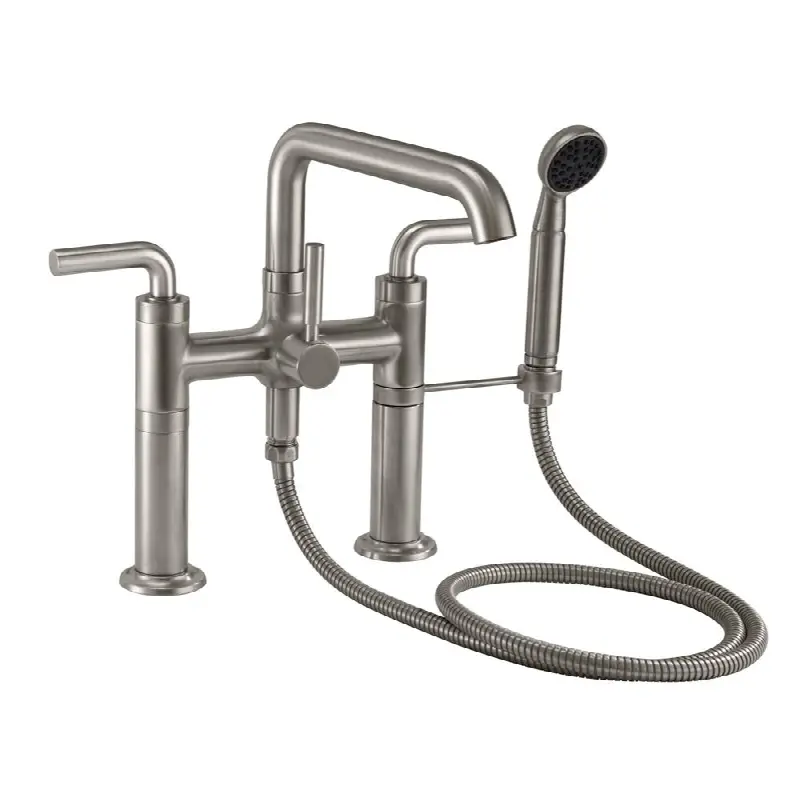 Industrial Deck Mount Tub Filler - Low Quad Spout