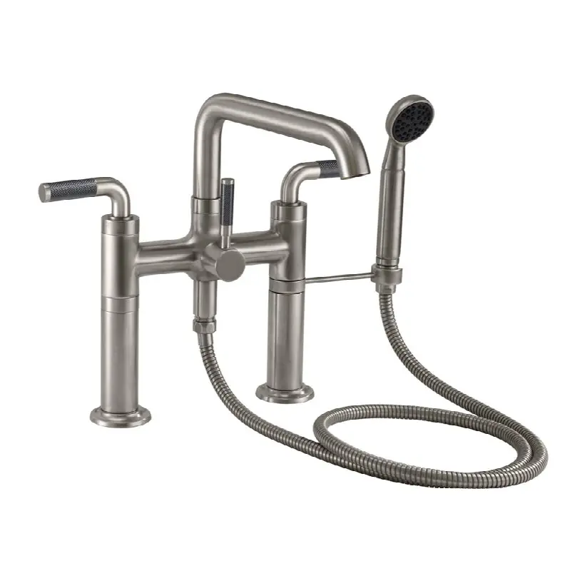 Industrial Deck Mount Tub Filler - Low Quad Spout