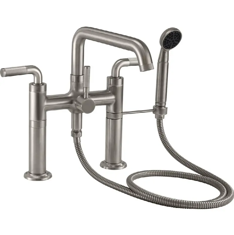 Industrial Deck Mount Tub Filler - Low Quad Spout