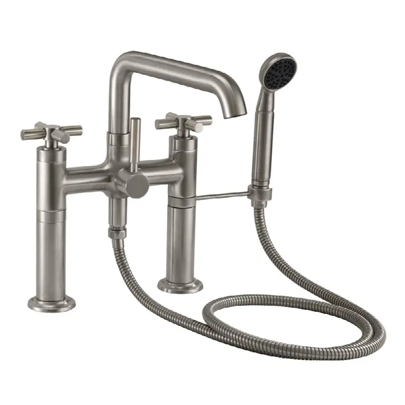 Industrial Deck Mount Tub Filler - Low Quad Spout
