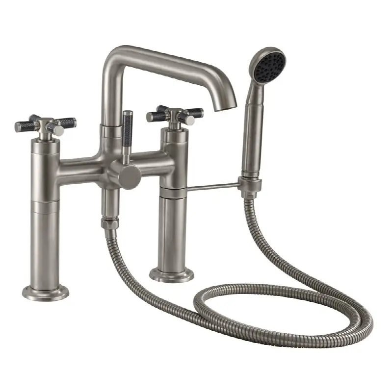 Industrial Deck Mount Tub Filler - Low Quad Spout