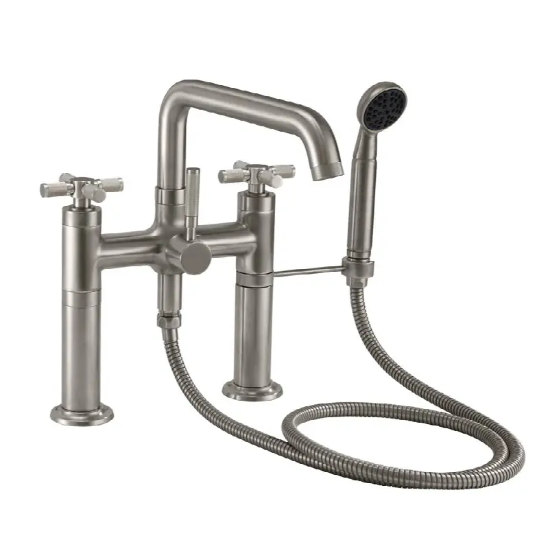Industrial Deck Mount Tub Filler - Low Quad Spout