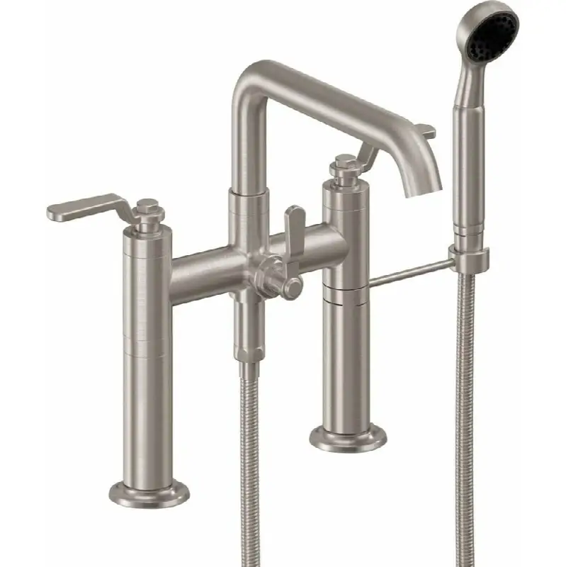 Industrial Deck Mount Tub Filler - Low Quad Spout
