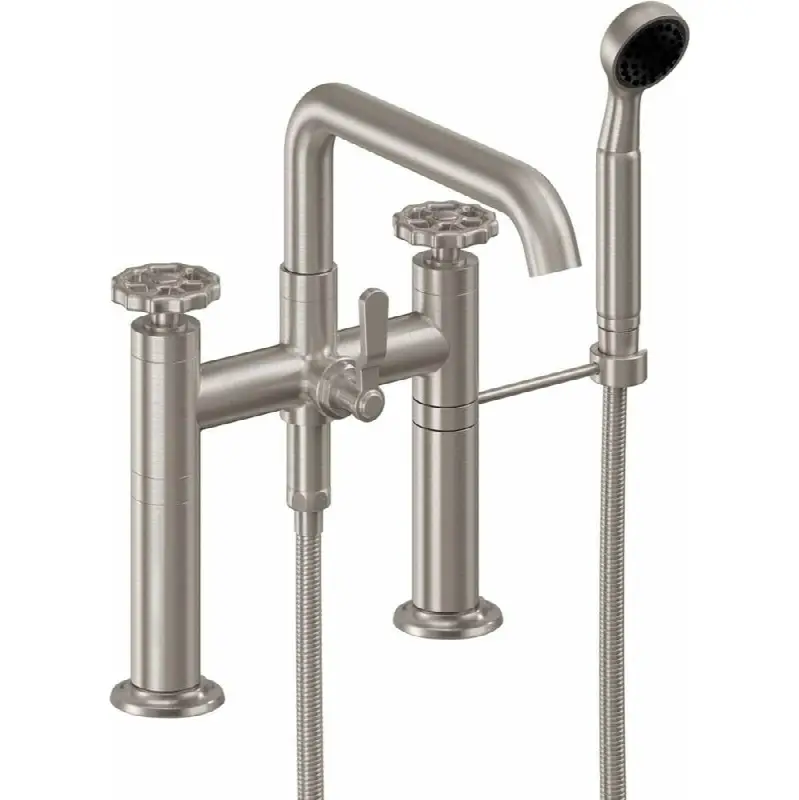 Industrial Deck Mount Tub Filler - Low Quad Spout