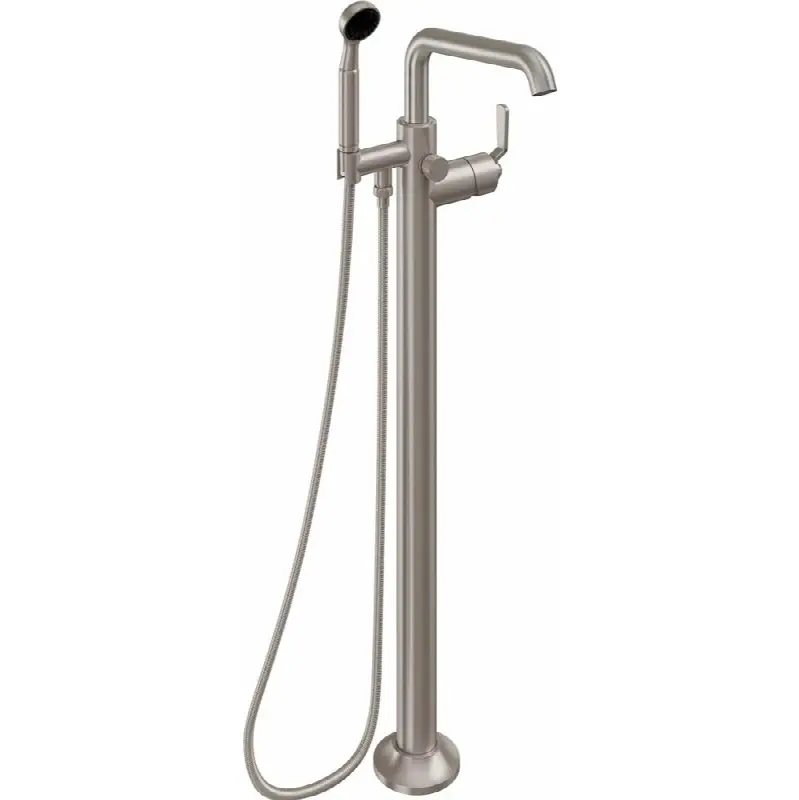 Industrial Single Hole Floor Mount Tub Filler - Quad Spout