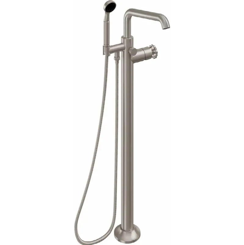 Industrial Single Hole Floor Mount Tub Filler - Quad Spout