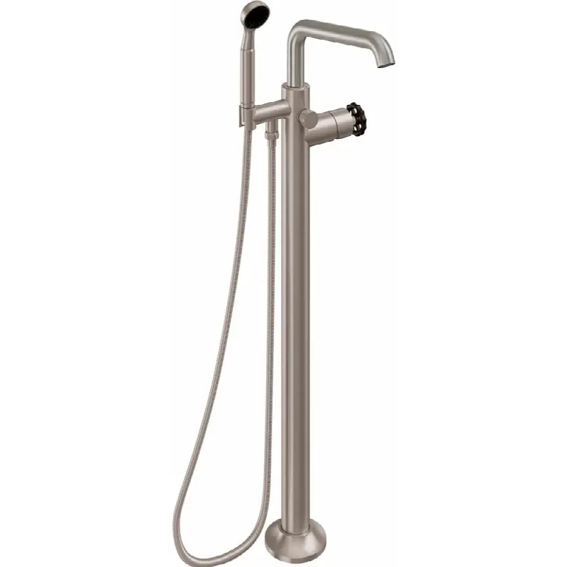 Industrial Single Hole Floor Mount Tub Filler - Quad Spout