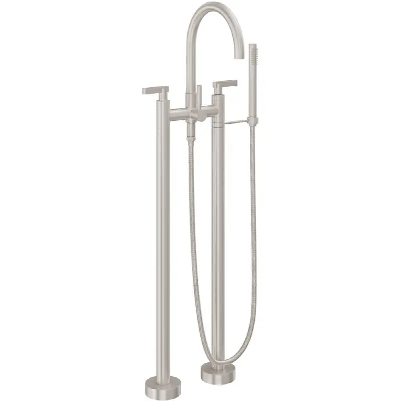 Contemporary Floor Mount Tub Filler - Arc Spout