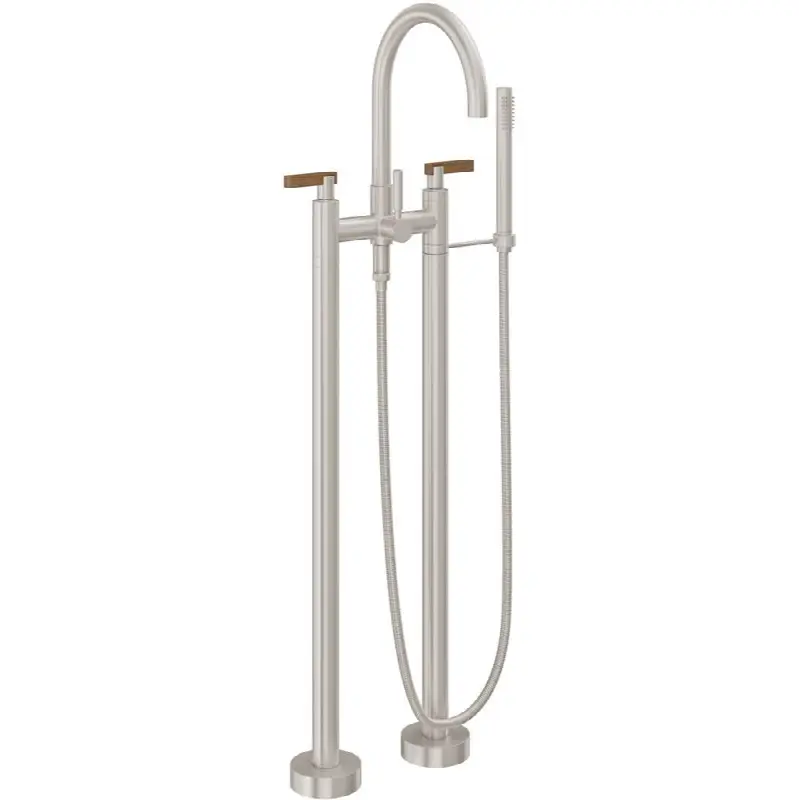Contemporary Floor Mount Tub Filler - Arc Spout