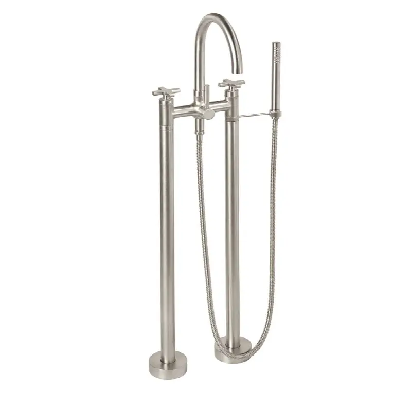 Contemporary Floor Mount Tub Filler - Arc Spout