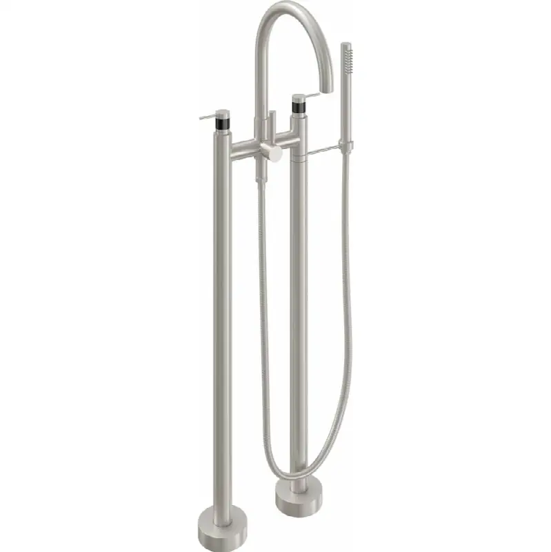 Contemporary Floor Mount Tub Filler - Arc Spout
