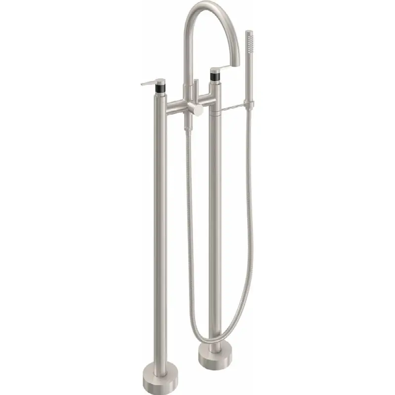 Contemporary Floor Mount Tub Filler - Arc Spout