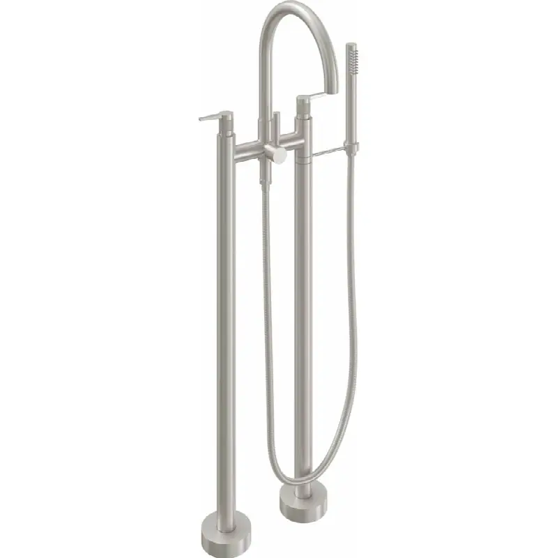 Contemporary Floor Mount Tub Filler - Arc Spout