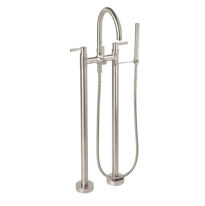 Contemporary Floor Mount Tub Filler - Arc Spout
