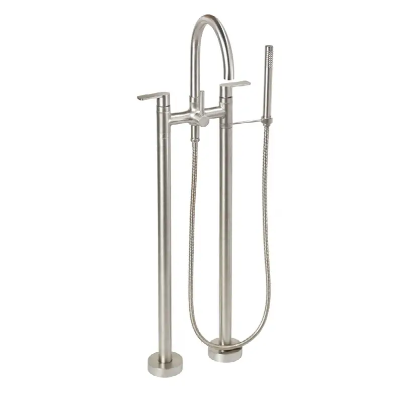 Contemporary Floor Mount Tub Filler - Arc Spout