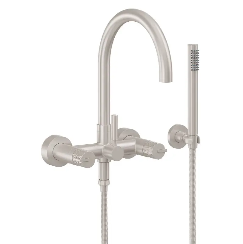 Contemporary Wall Mount Tub Filler - Arc Spout