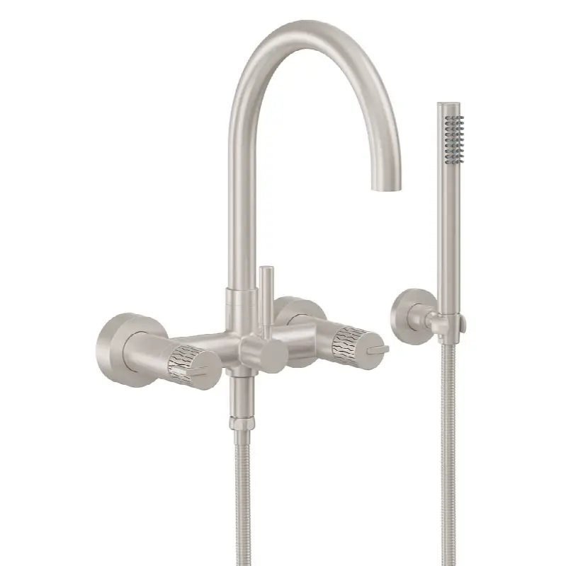 Contemporary Wall Mount Tub Filler - Arc Spout