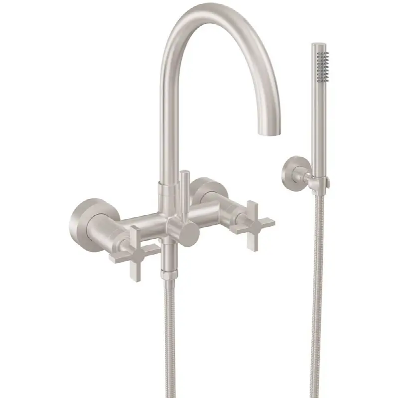 Contemporary Wall Mount Tub Filler - Arc Spout