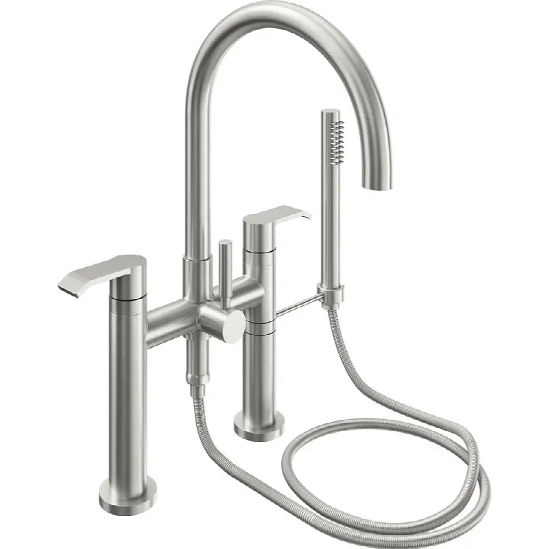 Contemporary Deck Mount Tub Filler - Arc Spout