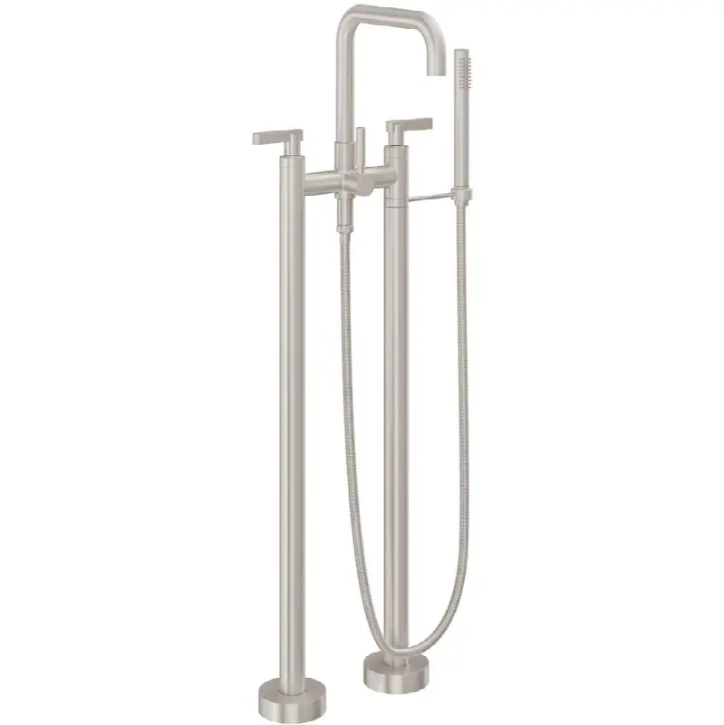Contemporary Floor Mount Tub Filler - Quad Spout