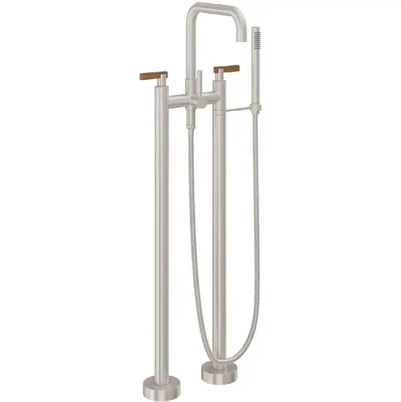 Contemporary Floor Mount Tub Filler - Quad Spout