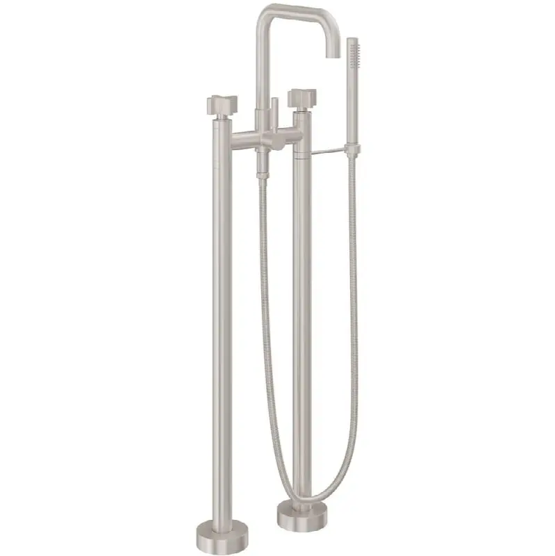 Contemporary Floor Mount Tub Filler - Quad Spout