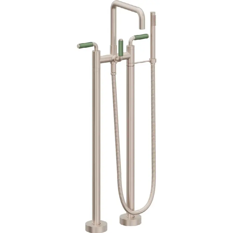 Contemporary Floor Mount Tub Filler - Quad Spout