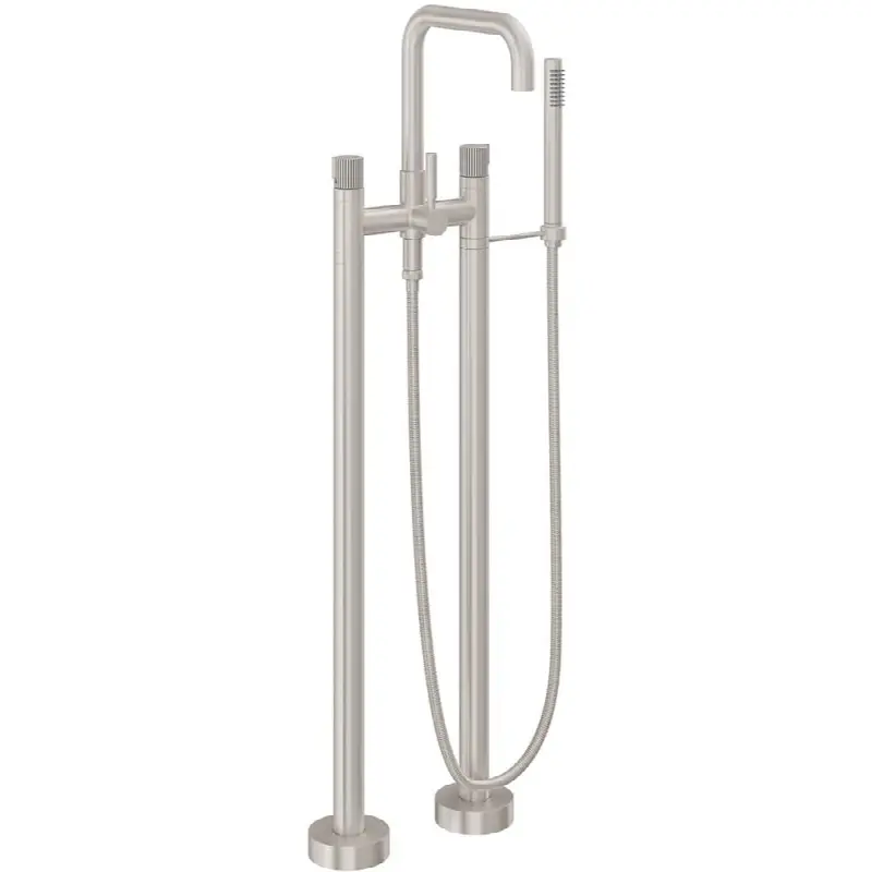 Contemporary Floor Mount Tub Filler - Quad Spout
