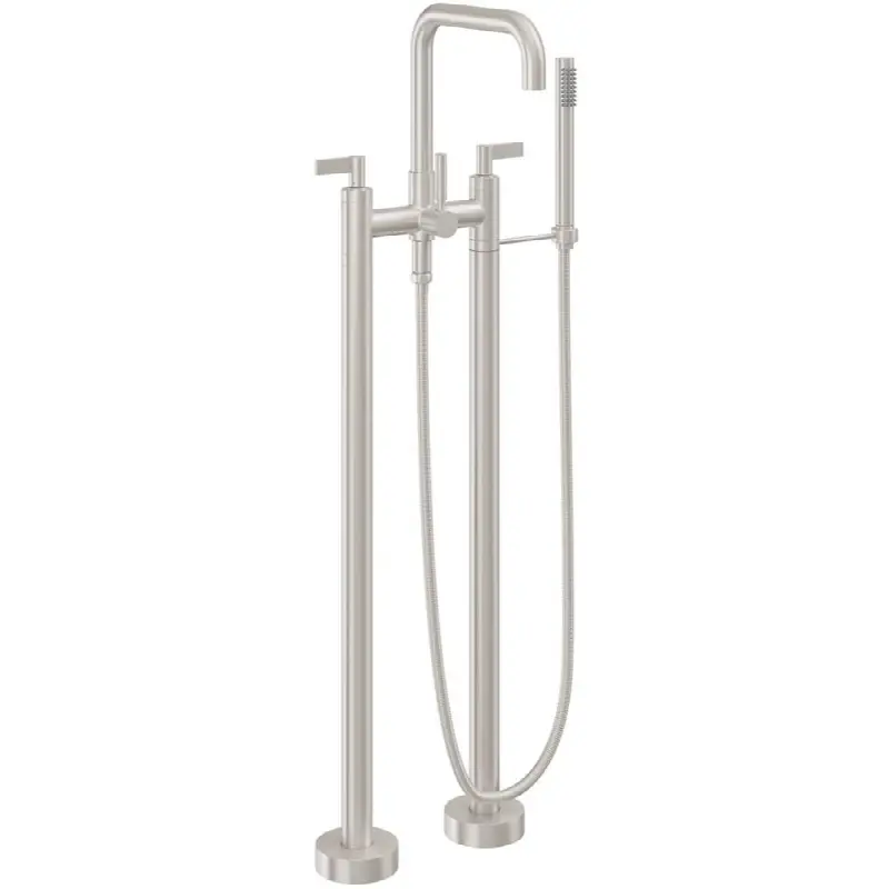 Contemporary Floor Mount Tub Filler - Quad Spout