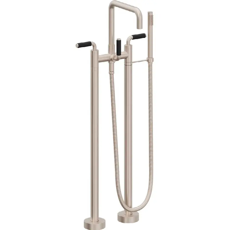 Contemporary Floor Mount Tub Filler - Quad Spout