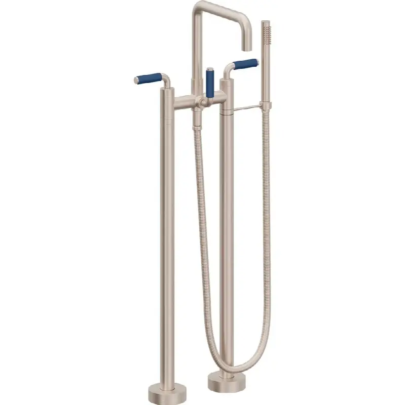 Contemporary Floor Mount Tub Filler - Quad Spout
