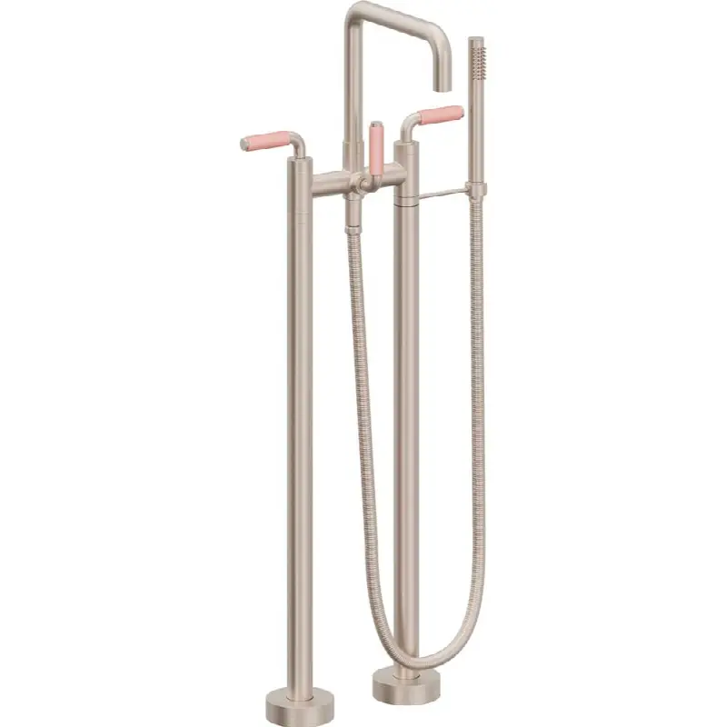Contemporary Floor Mount Tub Filler - Quad Spout