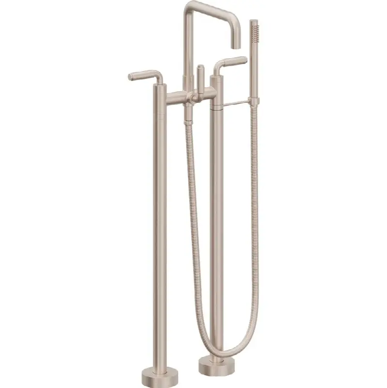 Contemporary Floor Mount Tub Filler - Quad Spout