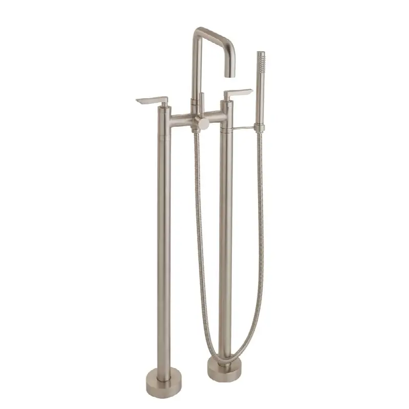 Contemporary Floor Mount Tub Filler - Quad Spout