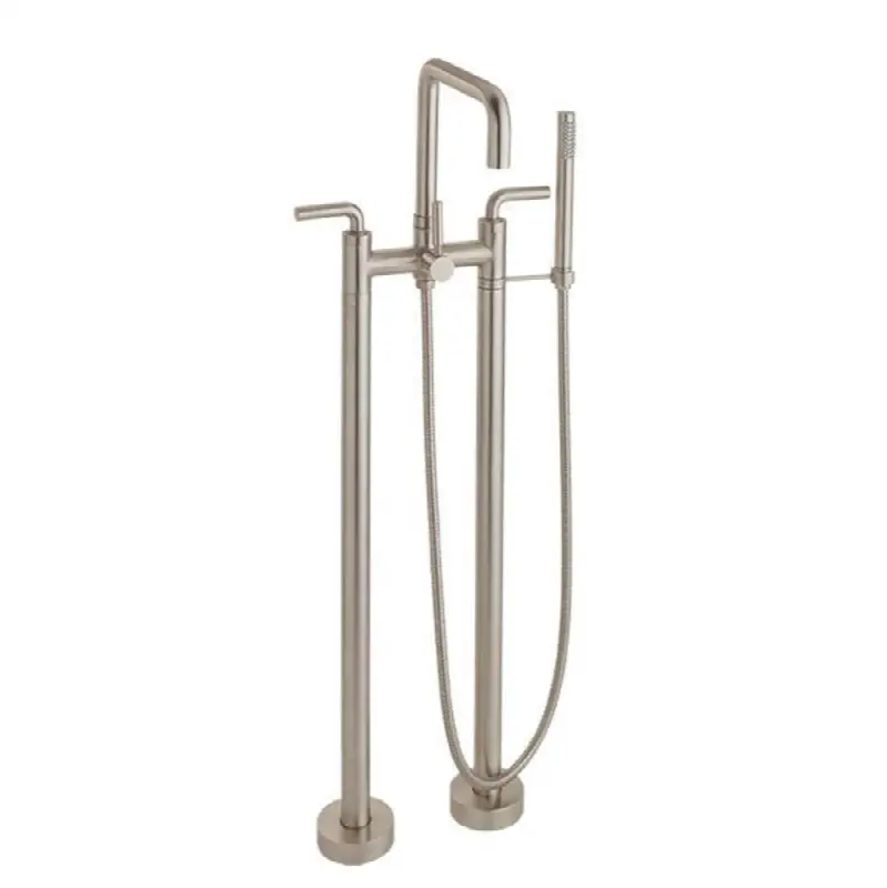 Contemporary Floor Mount Tub Filler - Quad Spout