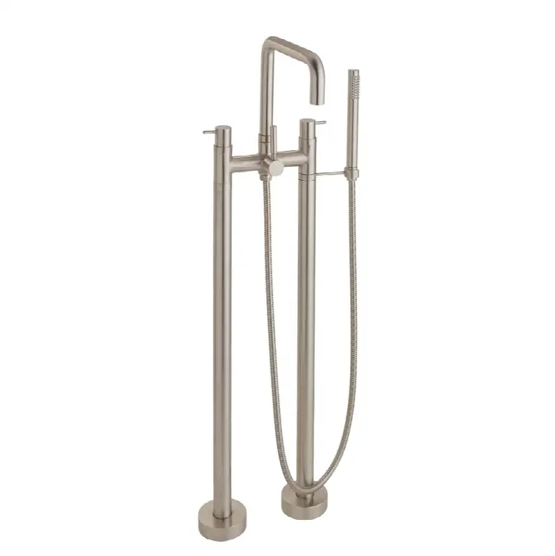 Contemporary Floor Mount Tub Filler - Quad Spout