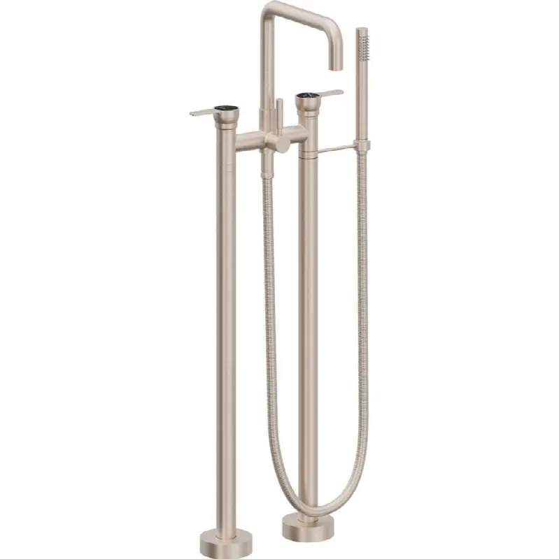 Contemporary Floor Mount Tub Filler - Quad Spout