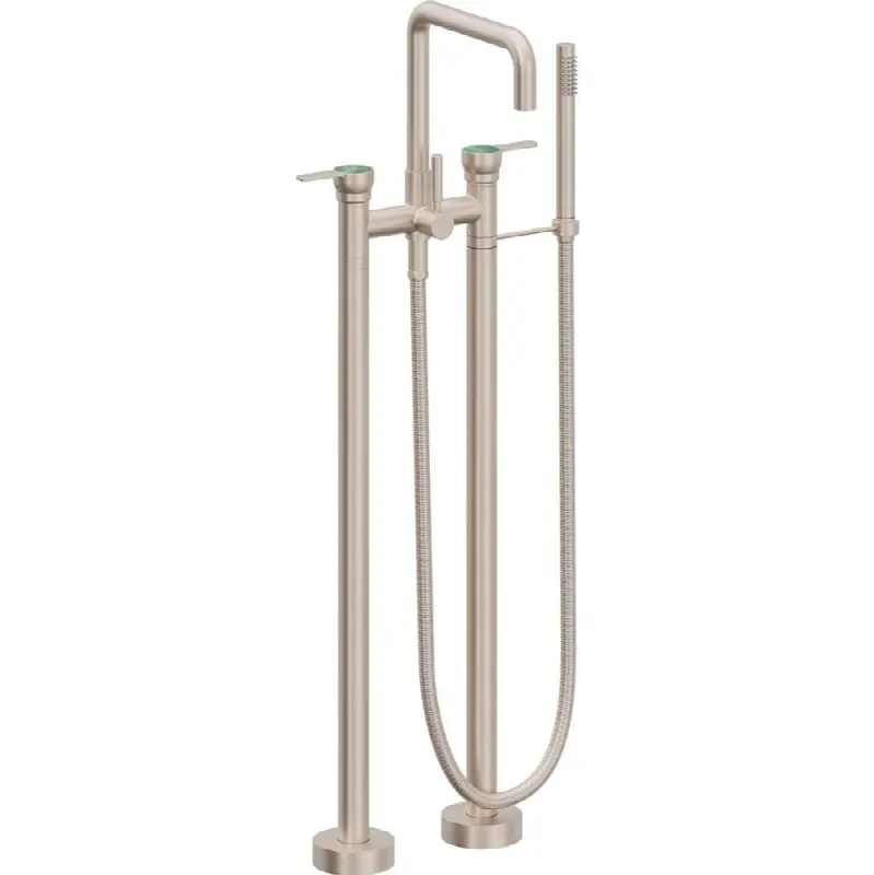 Contemporary Floor Mount Tub Filler - Quad Spout