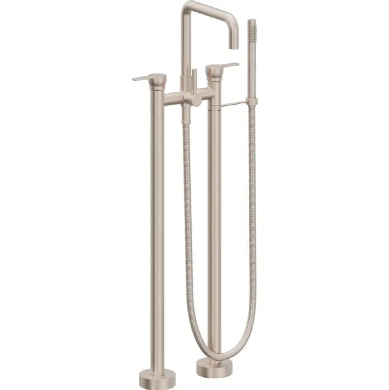 Contemporary Floor Mount Tub Filler - Quad Spout
