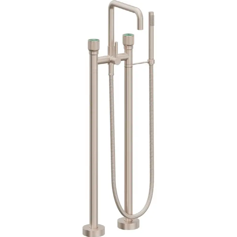 Contemporary Floor Mount Tub Filler - Quad Spout